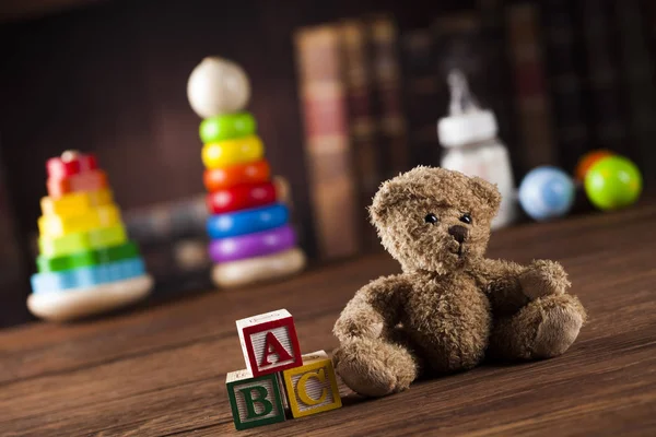 Nallebjörn på på vintage bakgrund — Stockfoto
