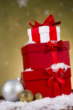 Hediye kutularıyla Noel arkaplanı