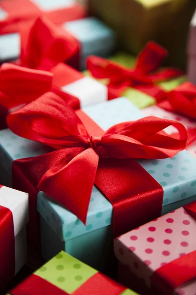 Christmas background with gift boxes — Stock Photo, Image