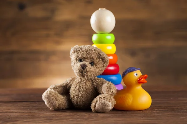 Arka planda oyuncak ayı — Stok fotoğraf