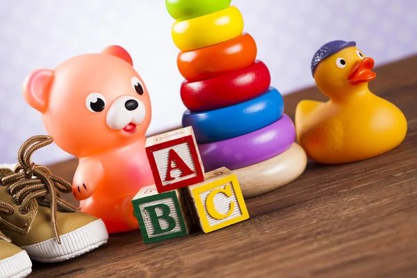 Collezione di giocattoli in legno — Foto Stock