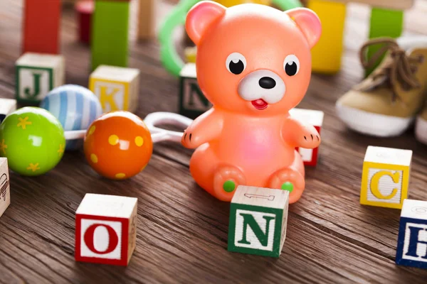 Collezione di giocattoli in legno — Foto Stock