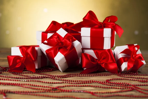 Kerstmis achtergrond met geschenkdozen — Stockfoto