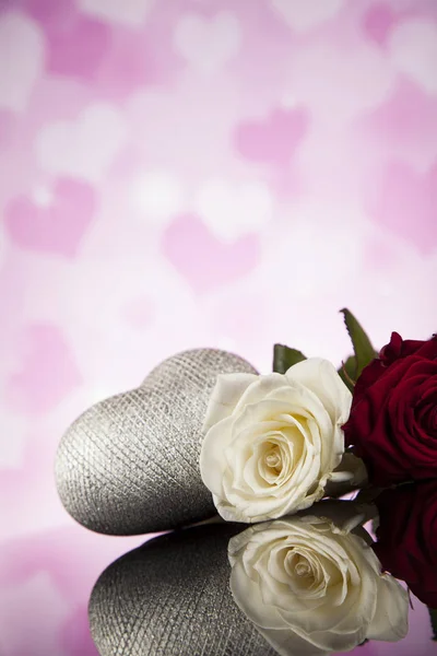 Szív és a rózsa. Valentin-nap — Stock Fotó