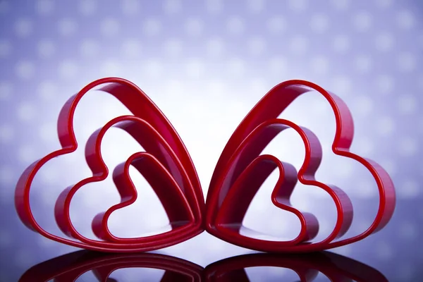 Piros szívek Valentin-nap — Stock Fotó