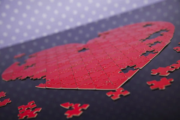 Jigsaw Heart for Valentines day — Stock Photo, Image