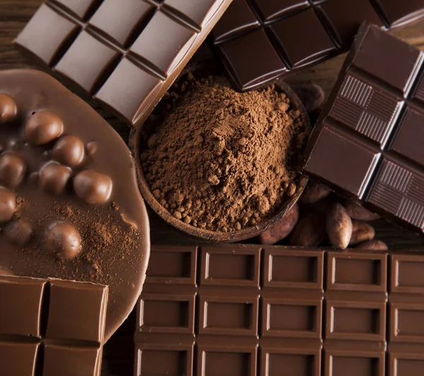 Aromatische cacao en chocolade — Stockfoto