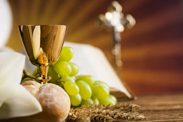 Sacrament van communie, symbool van de Eucharistie — Stockfoto