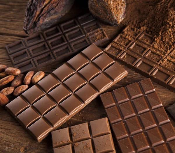 Barras de chocolate caseras — Foto de Stock