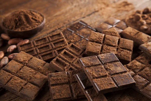 Barras de chocolate caseiro — Fotografia de Stock