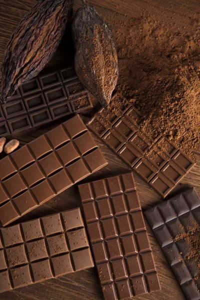 Barras de chocolate caseras — Foto de Stock