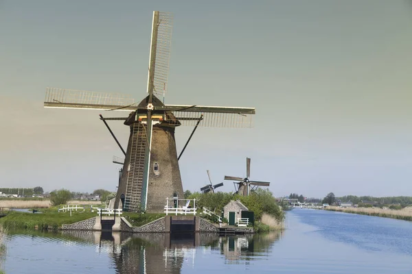 Windmolens in Kinderdijk in Nederland — Stockfoto