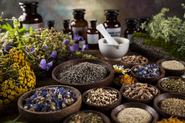 Herbal medicine on table — Stock Photo, Image