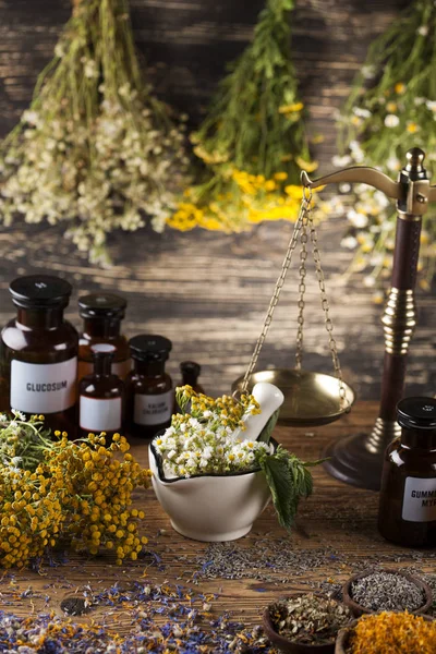 Herbal medicine on table — Stock Photo, Image
