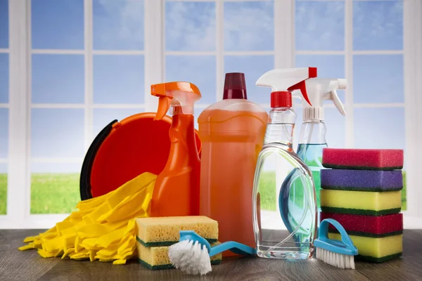 Group of assorted cleaning equipment — Stock Photo, Image