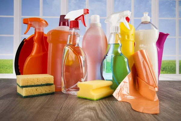 Group of assorted cleaning equipment — Stock Photo, Image