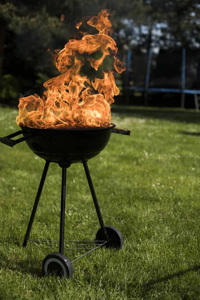 Fondo fuoco, griglia — Foto Stock