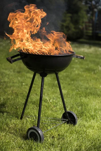 Fondo de fuego, parrilla — Foto de Stock