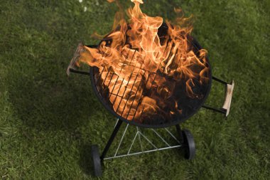 Arka plan ateş, ızgara