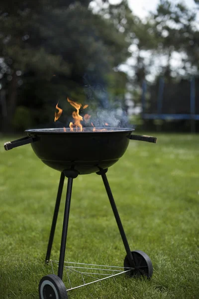 Fondo fuoco, griglia — Foto Stock