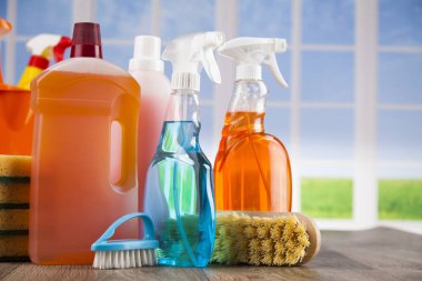 assorted cleaning products