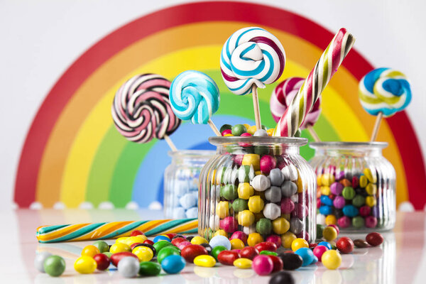 candies of various colors 