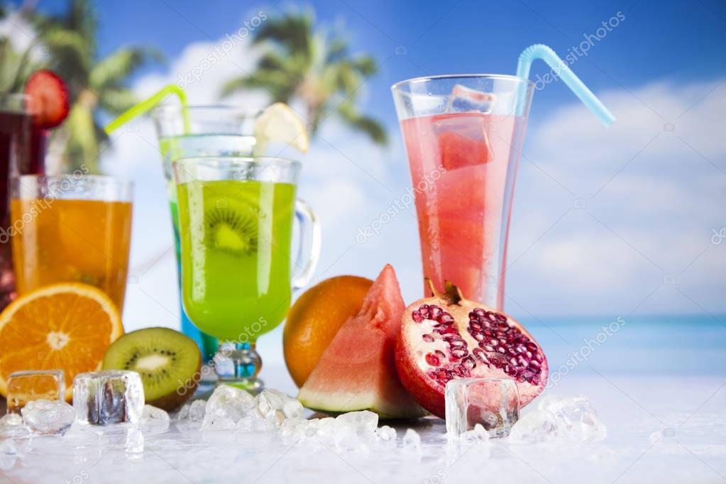 Summer drinks and Fresh tropical fruits