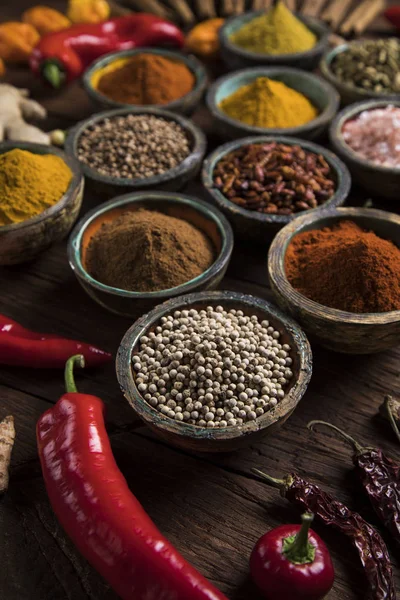 A selection of various colorful spices — Stock Photo, Image