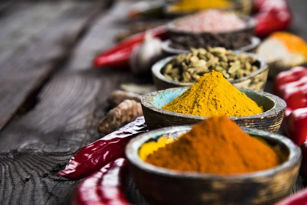 A selection of various colorful spices — Stock Photo, Image