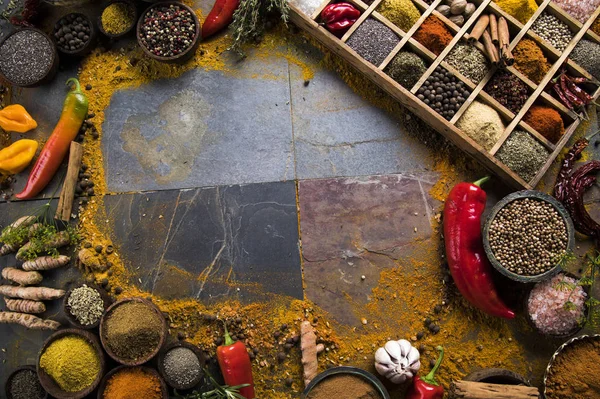 A selection of various colorful spices — Stock Photo, Image