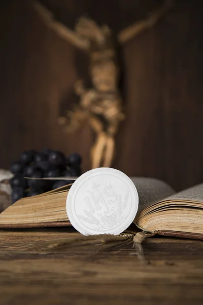 Sacrament van communie, symbool van de Eucharistie — Stockfoto