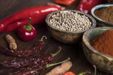 Bir seçim çeşitli renkli baharat     