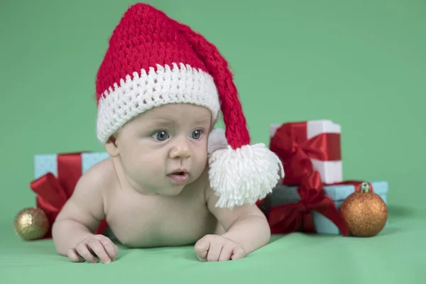 Feliz bebê de Natal de Santa — Fotografia de Stock