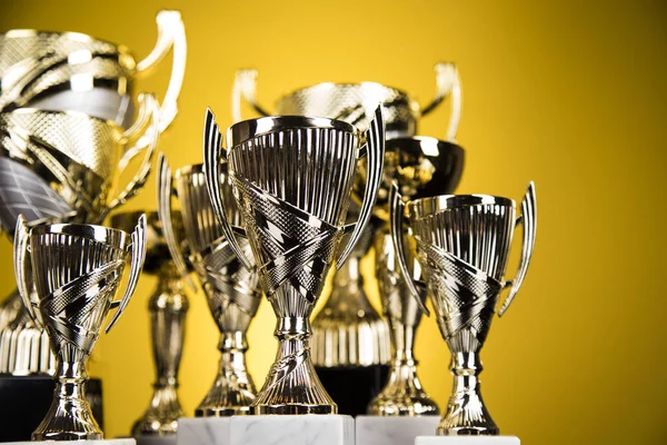 Conceito Vencedor Campeonato Taça Troféu Fundo Esporte — Fotografia de Stock