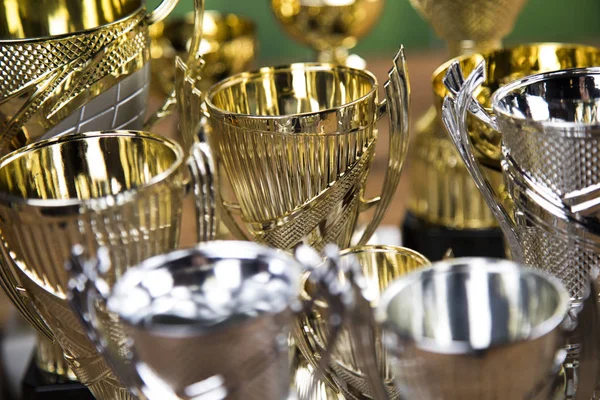 Conceito Vencedor Campeonato Taça Troféu Fundo Esporte — Fotografia de Stock