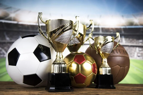 Troféu Para Campeão Fundo Esporte — Fotografia de Stock