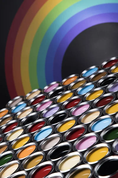 Χρώματα Rainbow Κουτιά Ανοιχτό Χρώμα — Φωτογραφία Αρχείου