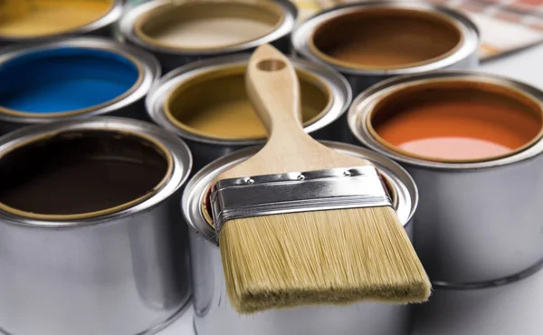 Paint Can Paintbrush — Stock Photo, Image