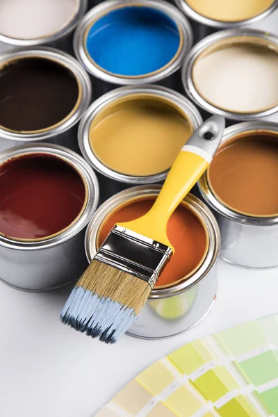 stock image Paint can with a paintbrush