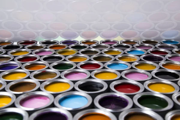 Cubos Llenos Pintura Óleo Color Arco Iris — Foto de Stock