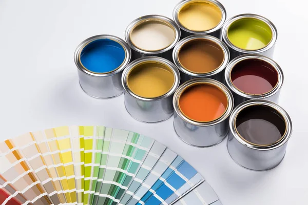 Pots Peinture Palette Couleurs Close — Photo