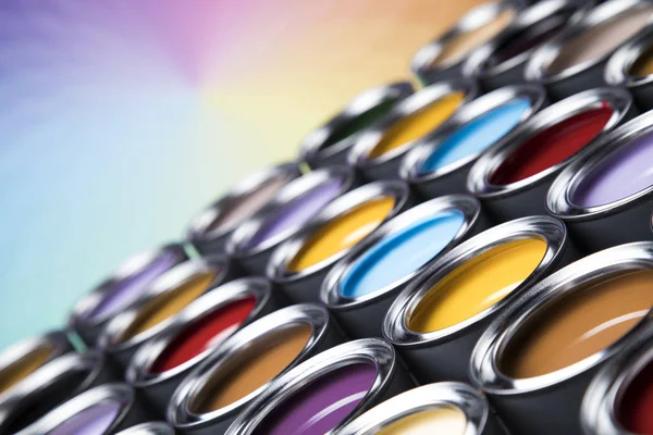 Cubos Llenos Pintura Óleo Color Arco Iris — Foto de Stock