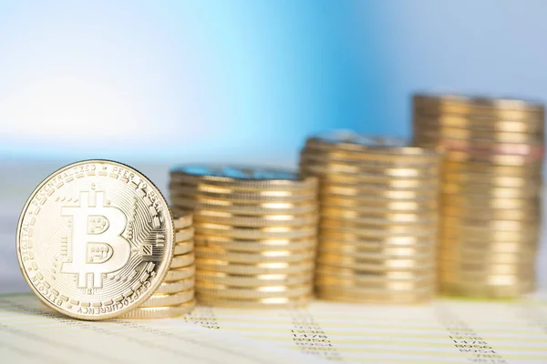 Criptomonedas nuevo dinero digital, Bitcoin — Foto de Stock