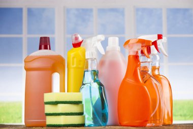 Çeşitli temizlik ve pencere arkaplanı grubu