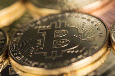 Altın Bitcoin madeni para. Bütünlük ve mali geçmiş