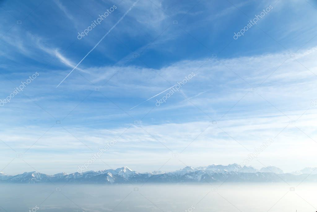 Landscape background, Mountains and winter 