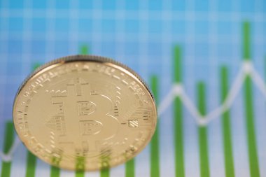 Kripto para birimi konsepti. Sanal para birimi arkaplanı, Bitcoin