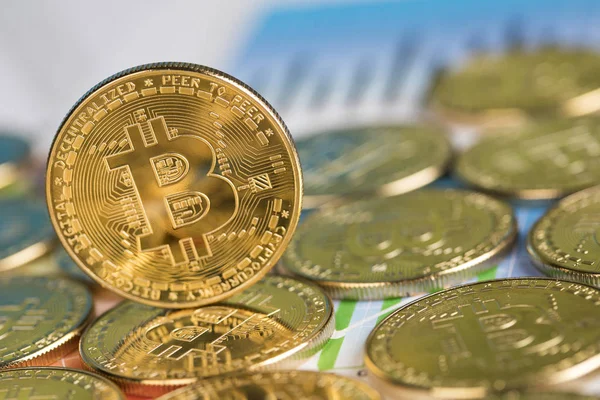 Bitcoin Trading Concept, virtueel geld — Stockfoto