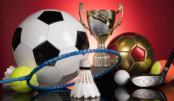 Trofeo Ganar, fondo de pelota deportiva —  Fotos de Stock