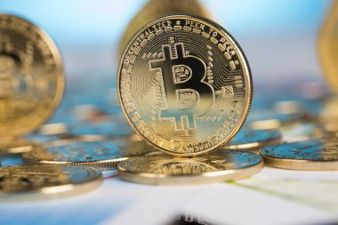 Altın Bitcoin madeni para. Bütünlük ve mali geçmiş